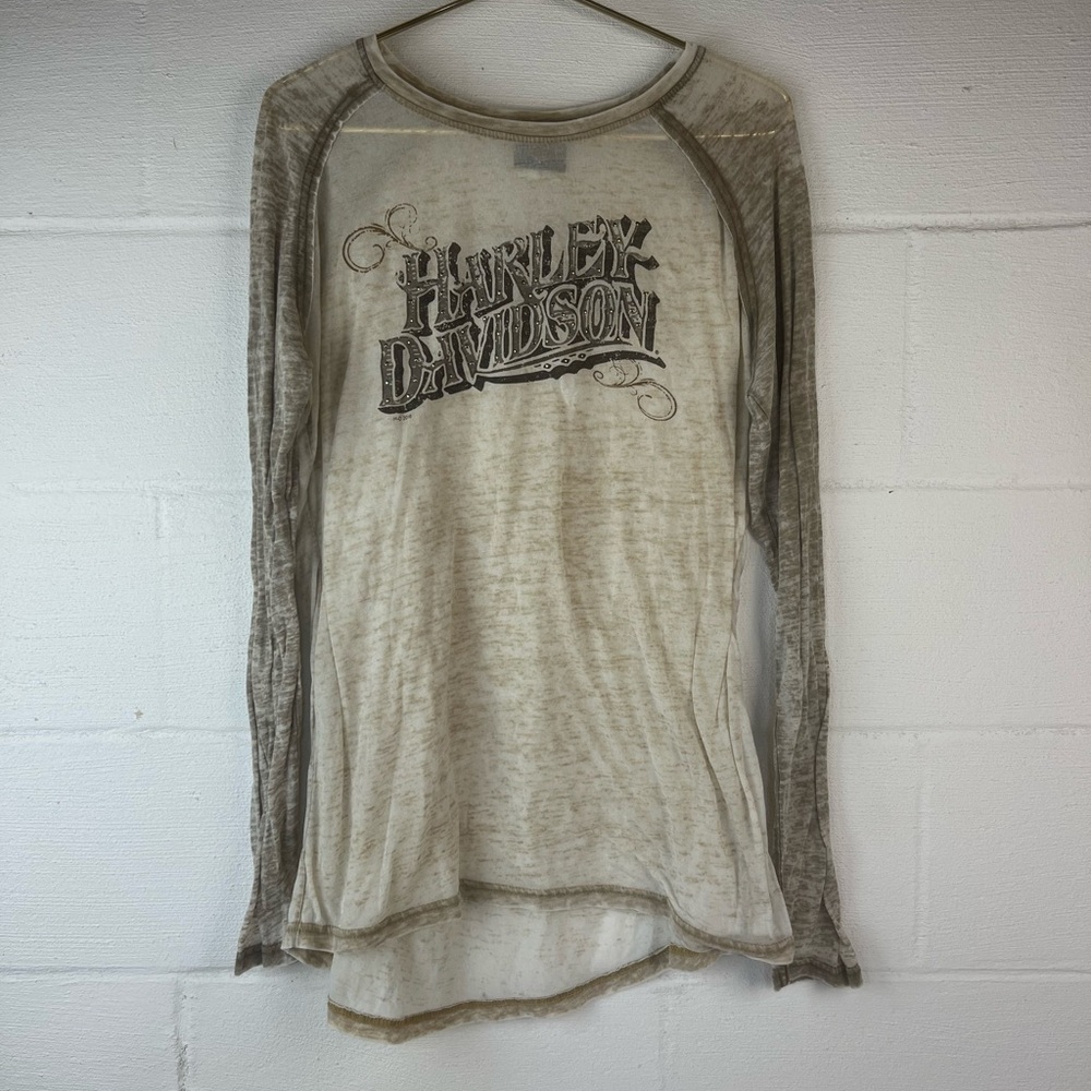 Harley-Davidson Long Sleeve Burnout Tee, XL